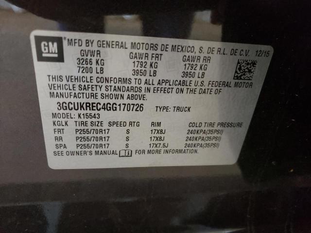 Photo 9 VIN: 3GCUKREC4GG170726 - CHEVROLET SILVERADO 