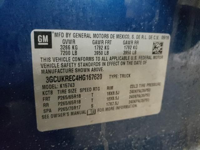 Photo 9 VIN: 3GCUKREC4HG167620 - CHEVROLET SILVERADO 