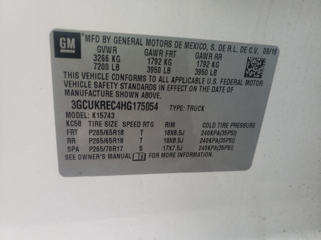 Photo 9 VIN: 3GCUKREC4HG175054 - CHEVROLET SILVERADO 1500 