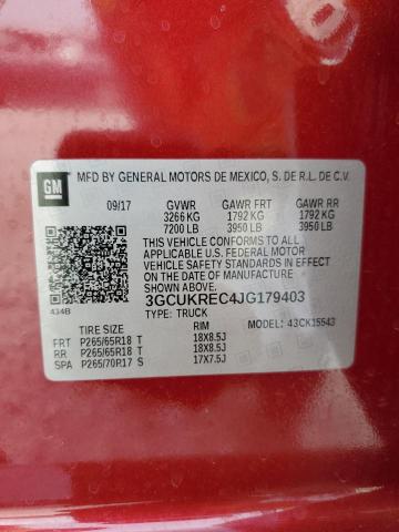 Photo 11 VIN: 3GCUKREC4JG179403 - CHEVROLET SILVERADO 