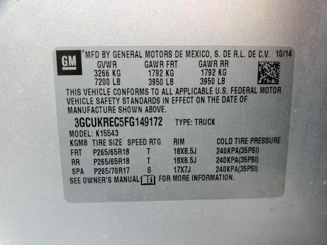 Photo 11 VIN: 3GCUKREC5FG149172 - CHEVROLET SILVERADO 