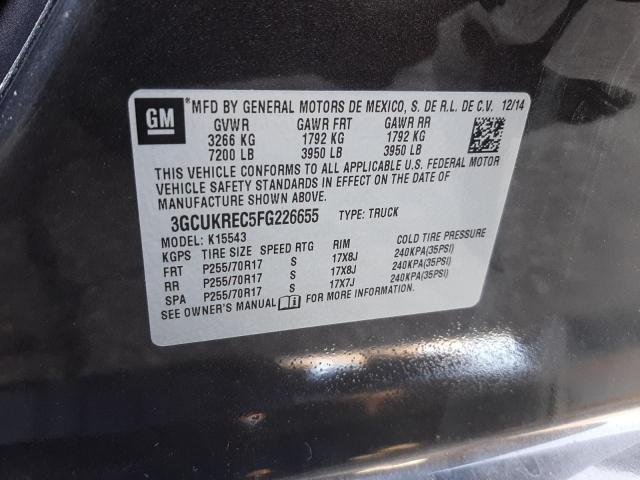 Photo 9 VIN: 3GCUKREC5FG226655 - CHEVROLET SILVERADO 