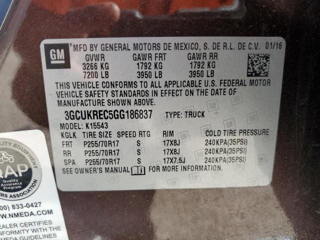 Photo 11 VIN: 3GCUKREC5GG186837 - CHEVROLET SILVERADO 