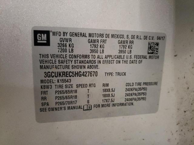 Photo 11 VIN: 3GCUKREC5HG427670 - CHEVROLET 1500 