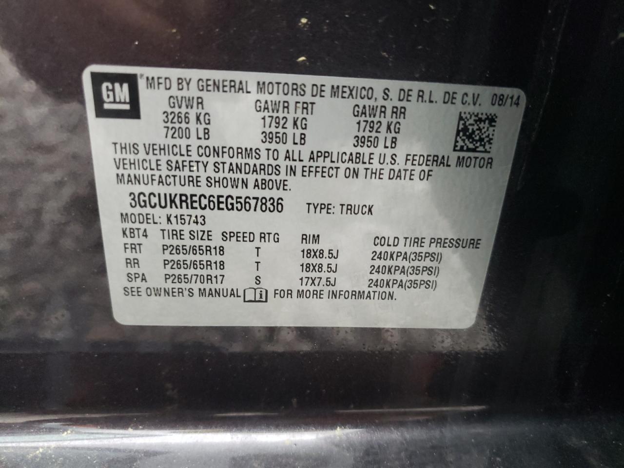 Photo 11 VIN: 3GCUKREC6EG567836 - CHEVROLET SILVERADO 