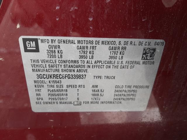 Photo 9 VIN: 3GCUKREC6FG339837 - CHEVROLET SILVERADO 