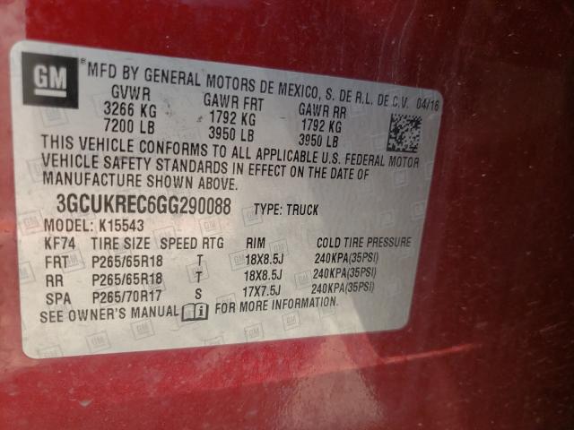 Photo 9 VIN: 3GCUKREC6GG290088 - CHEVROLET SILVERADO 