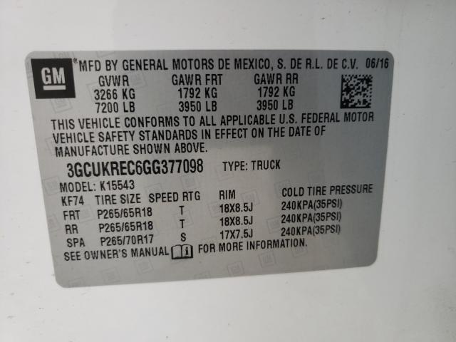 Photo 9 VIN: 3GCUKREC6GG377098 - CHEVROLET SILVERADO 