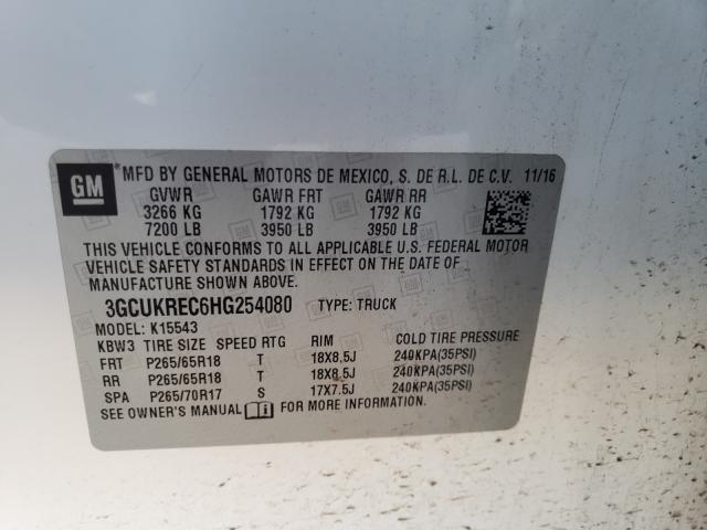 Photo 9 VIN: 3GCUKREC6HG254080 - CHEVROLET SILVERADO 