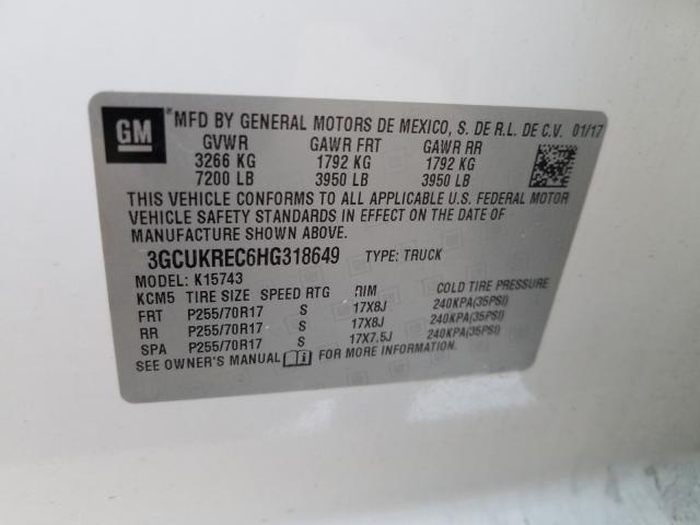 Photo 9 VIN: 3GCUKREC6HG318649 - CHEVROLET SILVERADO 