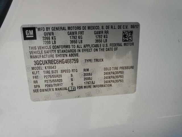 Photo 11 VIN: 3GCUKREC6HG468759 - CHEVROLET SILVERADO 