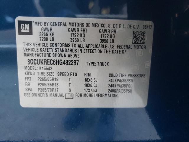 Photo 9 VIN: 3GCUKREC6HG482287 - CHEVROLET SILVERADO 