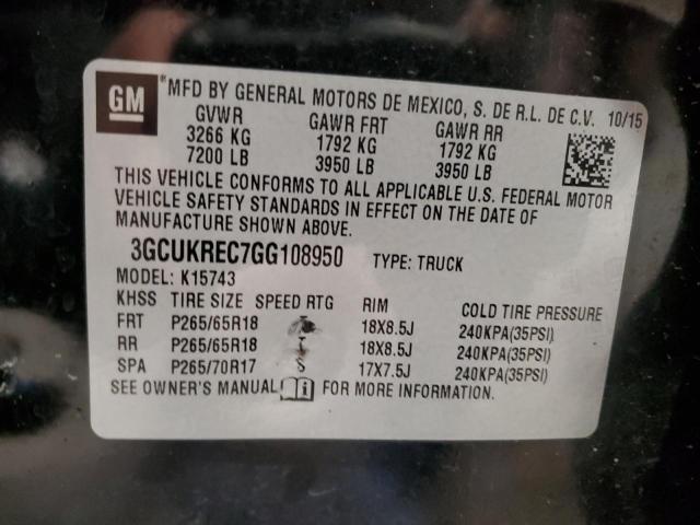 Photo 11 VIN: 3GCUKREC7GG108950 - CHEVROLET SILVERADO 