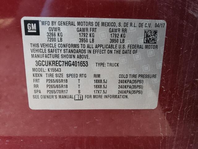 Photo 12 VIN: 3GCUKREC7HG401653 - CHEVROLET ALL MODELS 