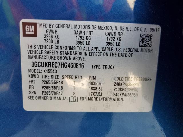 Photo 11 VIN: 3GCUKREC7HG460816 - CHEVROLET SILVERADO 