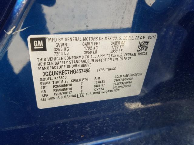 Photo 9 VIN: 3GCUKREC7HG467488 - CHEVROLET SILVERADO 