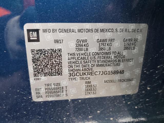 Photo 9 VIN: 3GCUKREC7JG158948 - CHEVROLET SILVERADO 