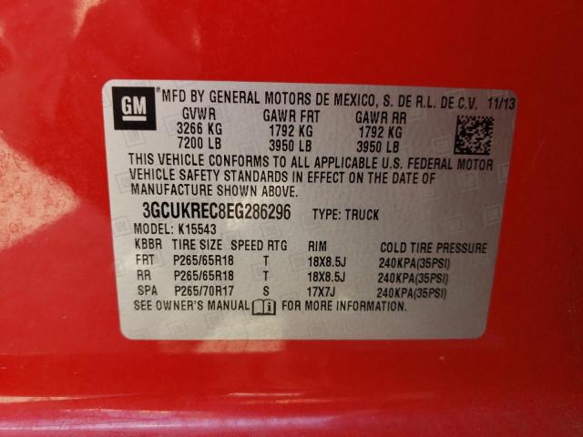 Photo 11 VIN: 3GCUKREC8EG286296 - CHEVROLET SILVERADO 