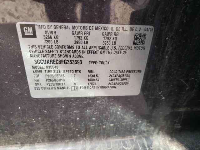 Photo 9 VIN: 3GCUKREC8FG353593 - CHEVROLET SILVERADO 