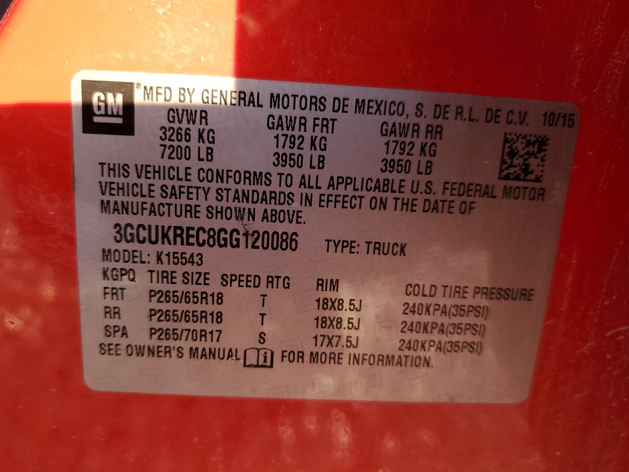 Photo 11 VIN: 3GCUKREC8GG120086 - CHEVROLET SILVERADO 