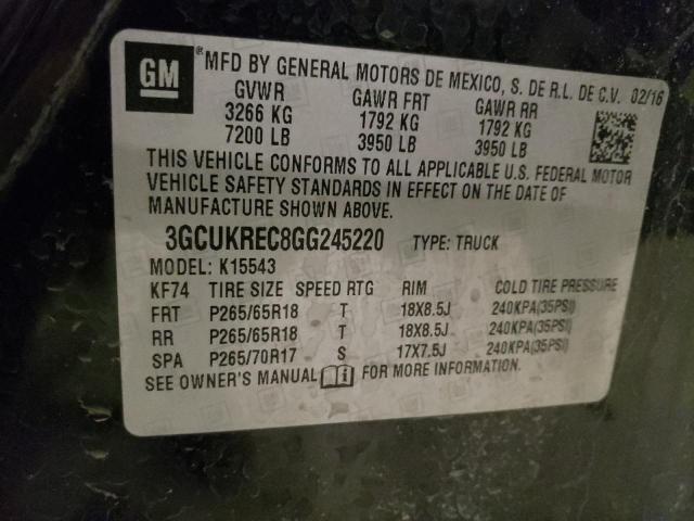 Photo 11 VIN: 3GCUKREC8GG245220 - CHEVROLET 1500 