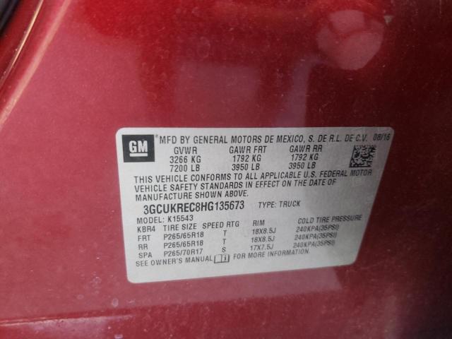 Photo 9 VIN: 3GCUKREC8HG135673 - CHEVROLET SILVERADO 