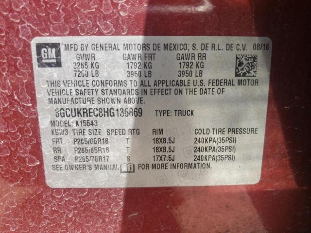 Photo 9 VIN: 3GCUKREC8HG136869 - CHEVROLET SILVERADO 