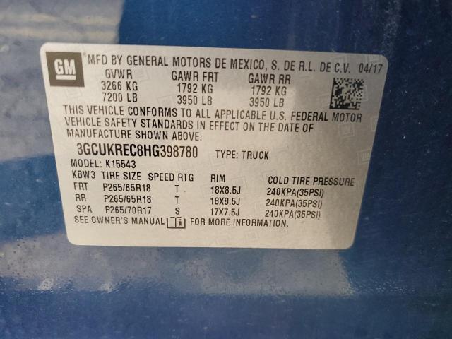 Photo 11 VIN: 3GCUKREC8HG398780 - CHEVROLET SILVERADO 