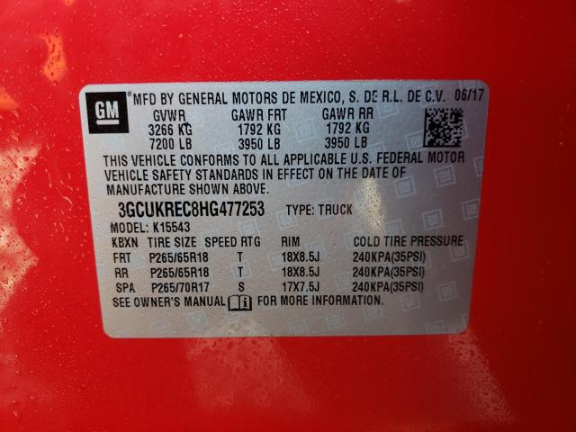 Photo 9 VIN: 3GCUKREC8HG477253 - CHEVROLET SILVERADO 