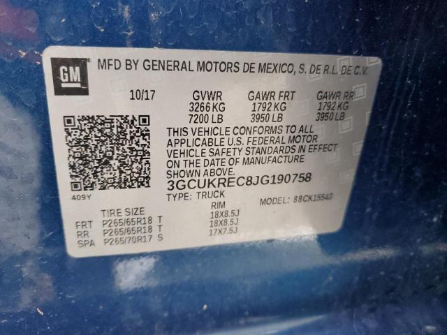 Photo 11 VIN: 3GCUKREC8JG190758 - CHEVROLET SILVERADO 