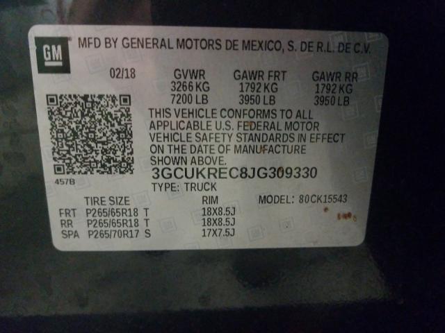 Photo 9 VIN: 3GCUKREC8JG309330 - CHEVROLET SILVRDO LT 