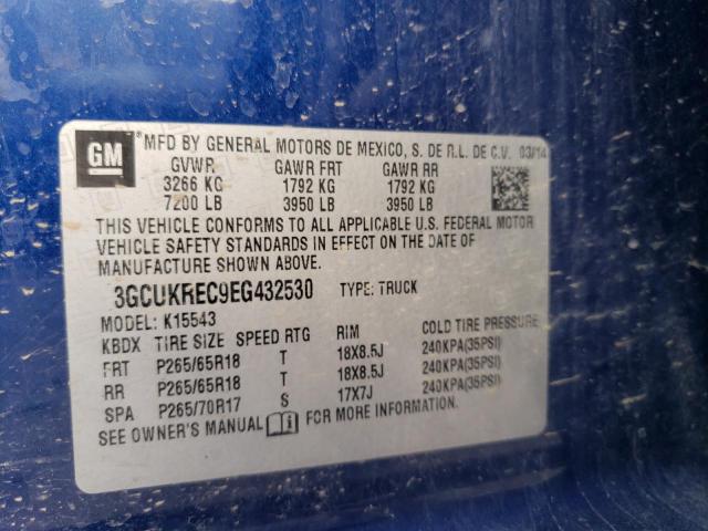 Photo 12 VIN: 3GCUKREC9EG432530 - CHEVROLET SILVERADO 