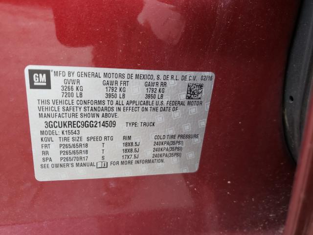 Photo 9 VIN: 3GCUKREC9GG214509 - CHEVROLET SILVERADO 