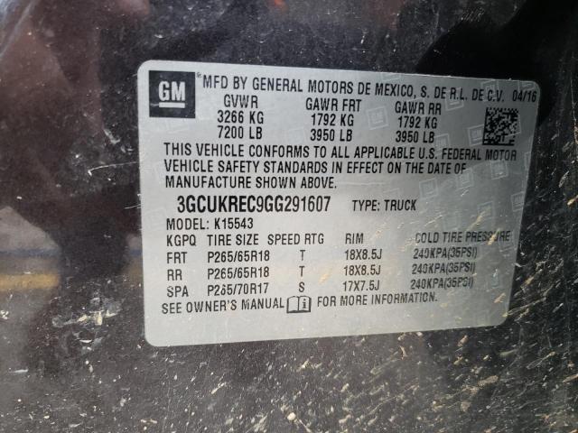 Photo 11 VIN: 3GCUKREC9GG291607 - CHEVROLET SILVERADO 