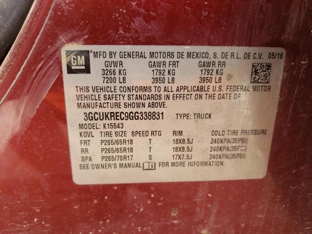 Photo 9 VIN: 3GCUKREC9GG338831 - CHEVROLET SILVERADO 