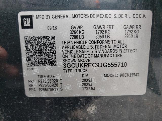 Photo 9 VIN: 3GCUKREC9JG555710 - CHEVROLET SILVERADO 