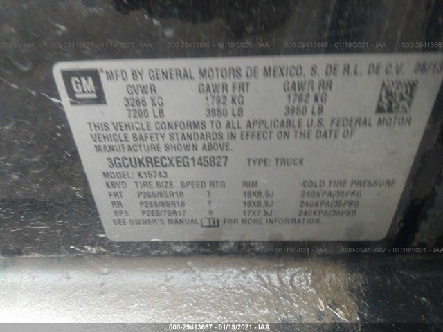 Photo 8 VIN: 3GCUKRECXEG145827 - CHEVROLET SILVERADO 1500 