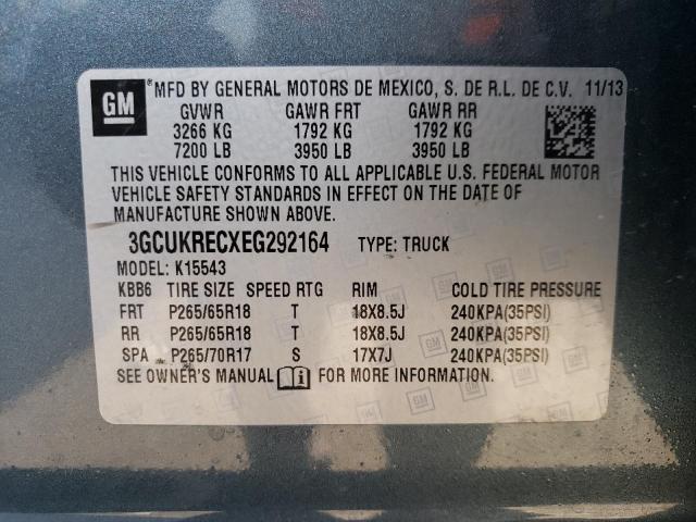 Photo 12 VIN: 3GCUKRECXEG292164 - CHEVROLET SILVERADO 