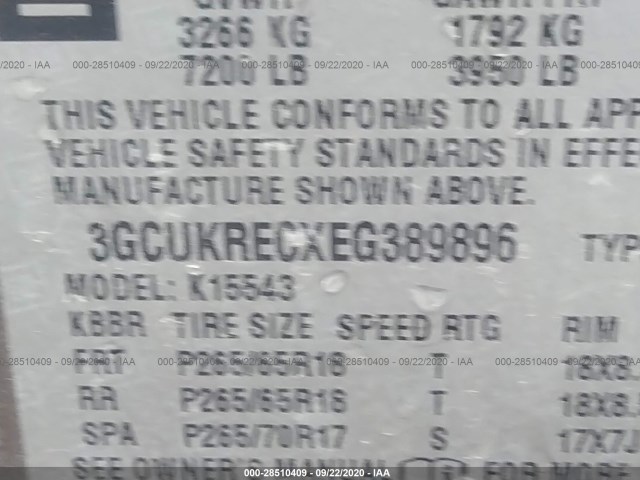 Photo 8 VIN: 3GCUKRECXEG389896 - CHEVROLET SILVERADO 1500 