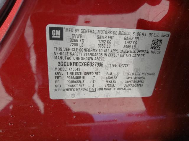 Photo 9 VIN: 3GCUKRECXGG327935 - CHEVROLET SILVERADO 