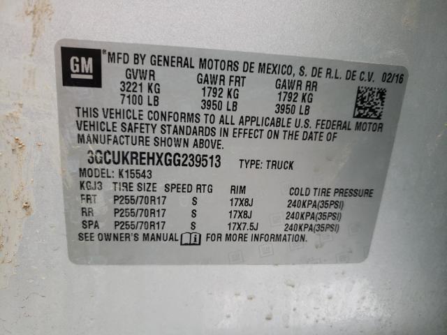 Photo 9 VIN: 3GCUKREHXGG239513 - CHEVROLET SILVERADO 