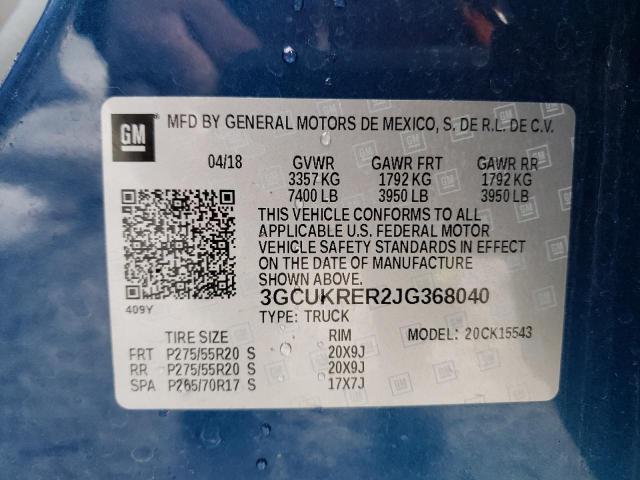 Photo 11 VIN: 3GCUKRER2JG368040 - CHEVROLET SILVERADO 