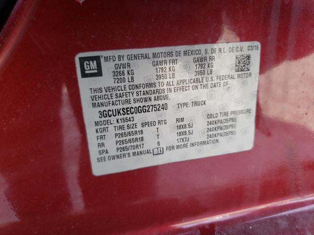 Photo 9 VIN: 3GCUKSEC0GG275240 - CHEVROLET SILVERADO 