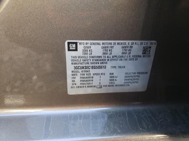 Photo 9 VIN: 3GCUKSEC1EG505610 - CHEVROLET SILVERADO 