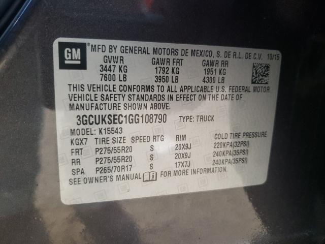 Photo 9 VIN: 3GCUKSEC1GG108790 - CHEVROLET SILVERADO 