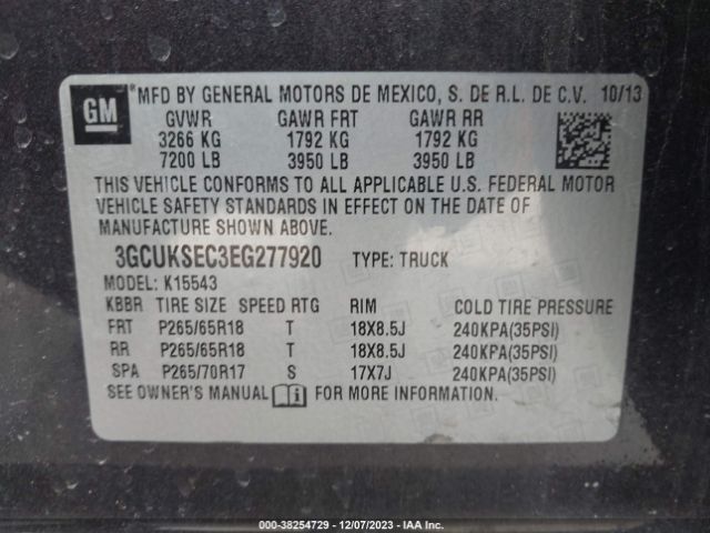 Photo 8 VIN: 3GCUKSEC3EG277920 - CHEVROLET SILVERADO 1500 