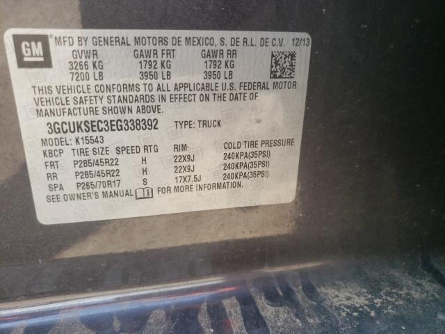 Photo 9 VIN: 3GCUKSEC3EG338392 - CHEVROLET K1500 