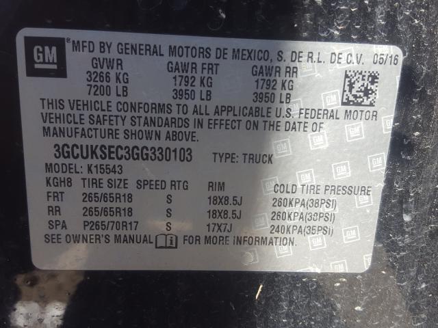 Photo 9 VIN: 3GCUKSEC3GG330103 - CHEVROLET SILVERADO 