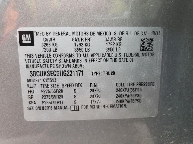 Photo 9 VIN: 3GCUKSEC5HG231171 - CHEVROLET SILVERADO 