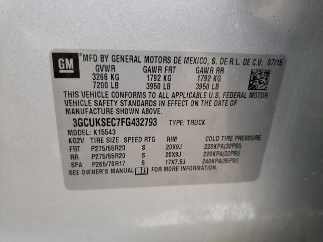 Photo 9 VIN: 3GCUKSEC7FG432793 - CHEVROLET SILVERADO 